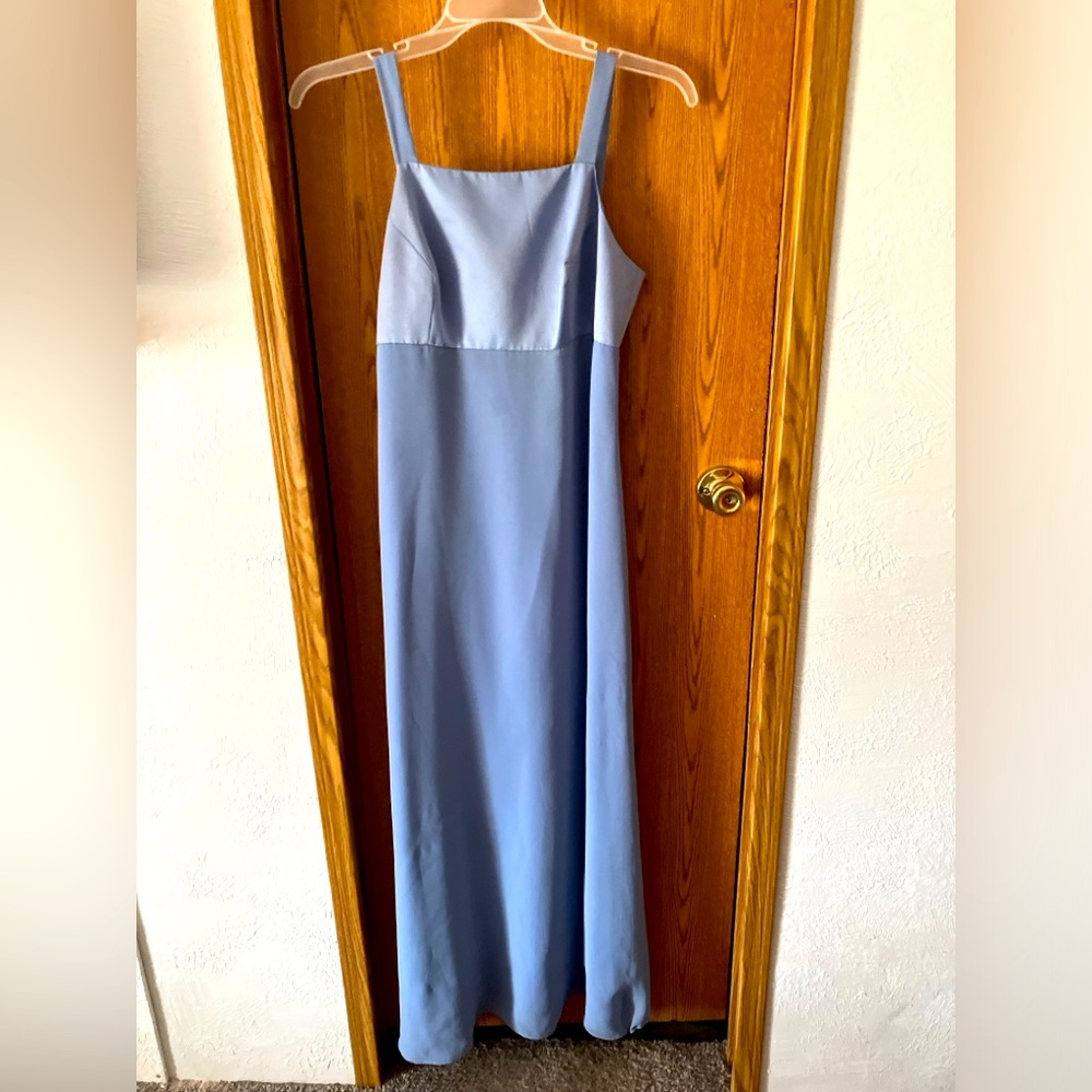 Blue evening dress great for the holidays